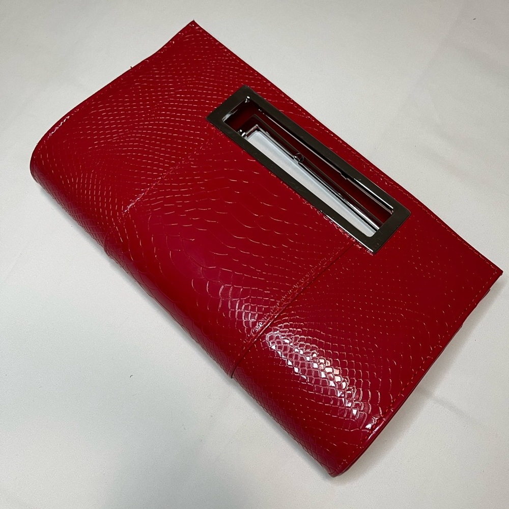 Red Patent Leather Clutch Purse